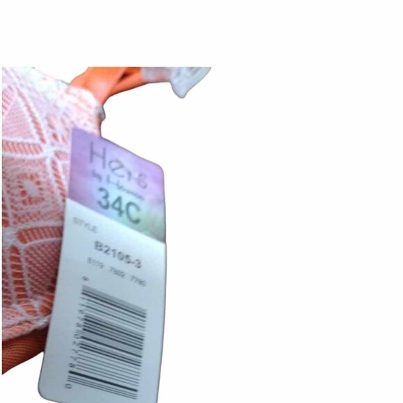 Hers By Herman Women's Orange Adjustable Strap Padded Push Up Bra Size 34C! NWT! - Picture 5 of 13